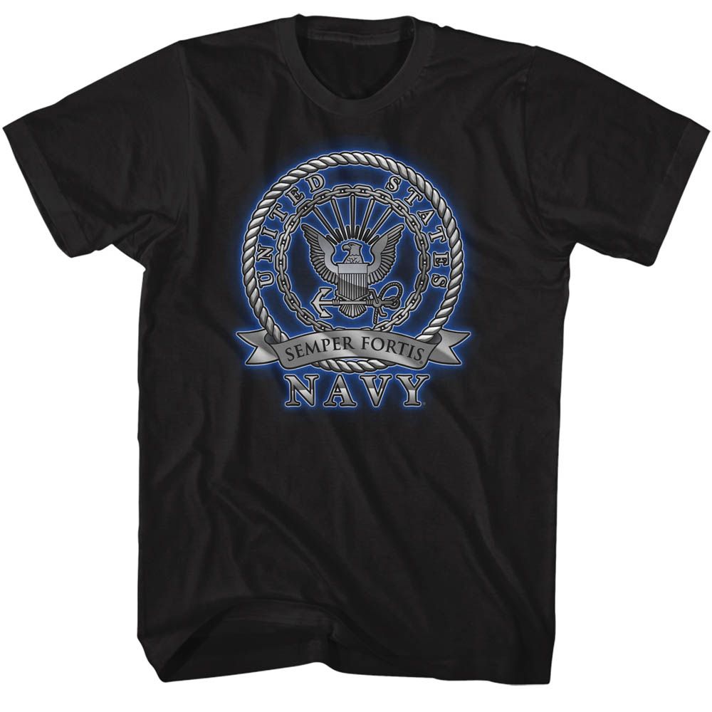 Navy - US Navy Semper Fortis Glow - Short Sleeve - Adult - T-Shirt