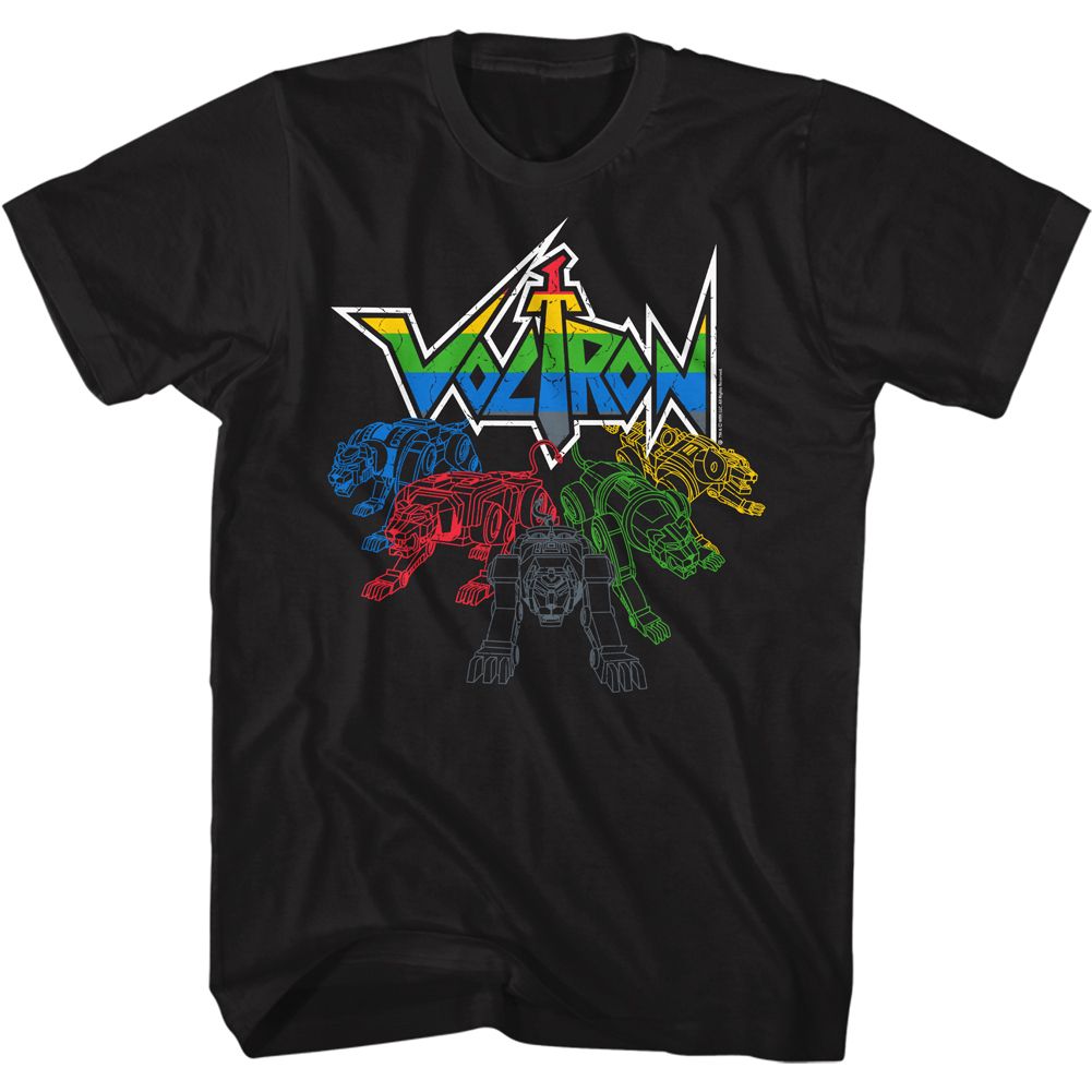 Voltron - Cats & Logo - Short Sleeve - Adult - T-Shirt