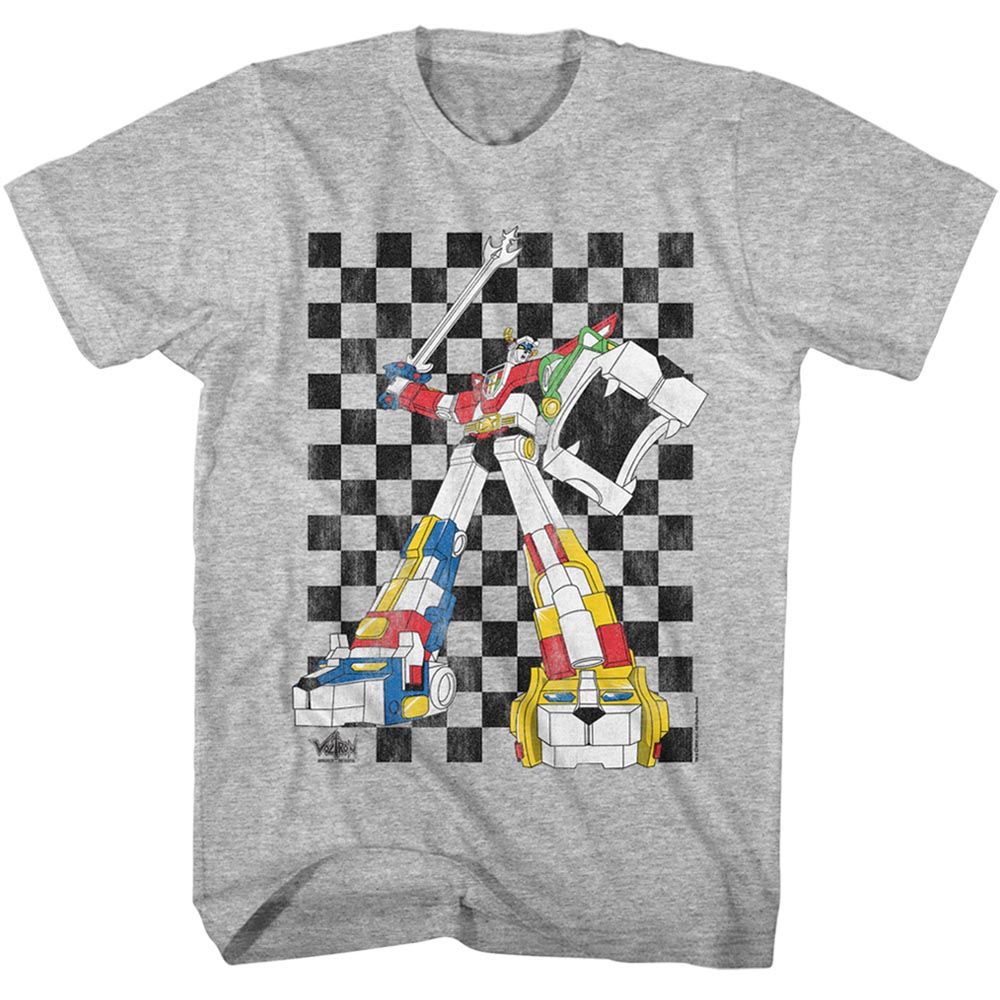 Voltron - 80s Checkerboard - Short Sleeve - Heather - Adult - T-Shirt
