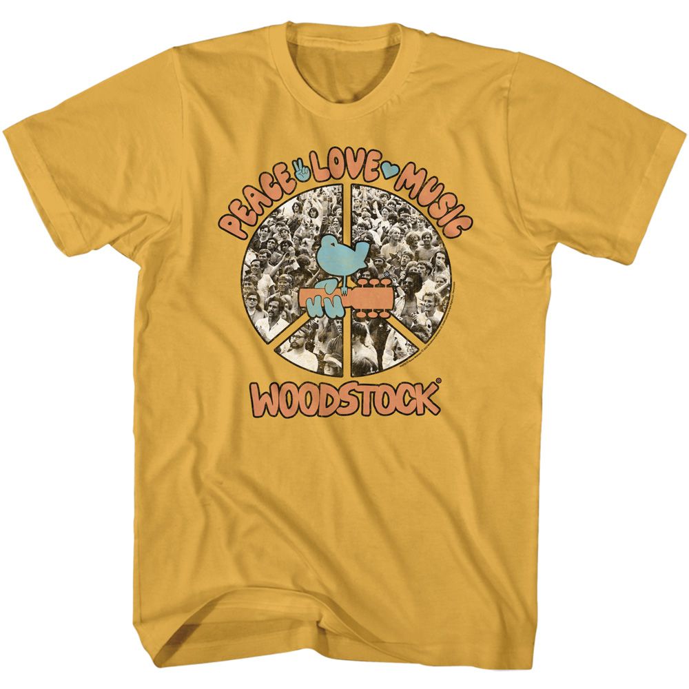 Woodstock - Peace Love Music - Short Sleeve - Adult - T-Shirt