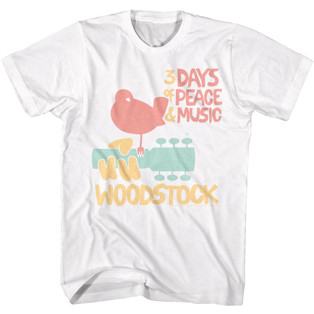 Woodstock - 3 Days Of Peace - Short Sleeve - Adult - T-Shirt