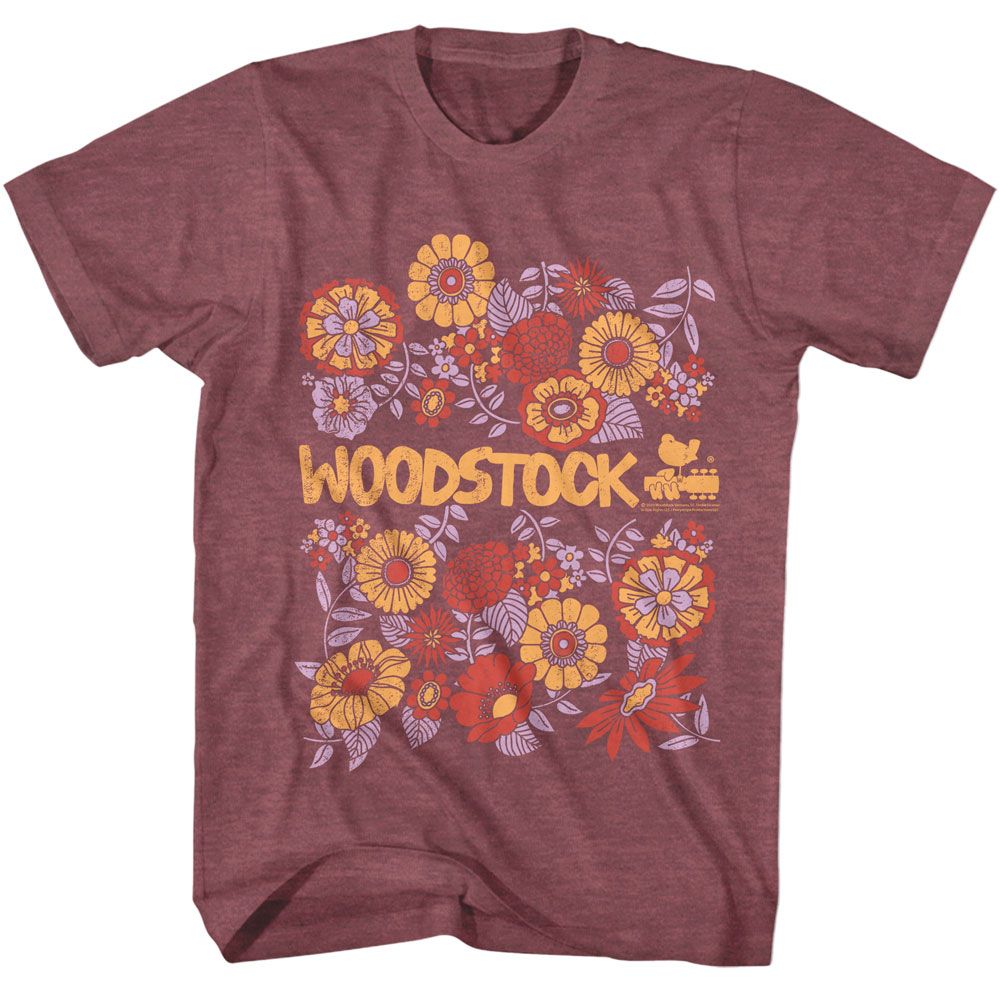 Woodstock - Floral - Officially Licensed - Adult Short Sleeve T-Shirt