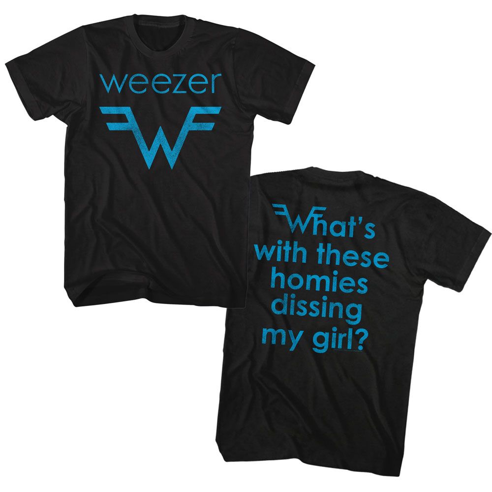Weezer - Blu Logo & Lyrics - Short Sleeve - Adult - T-Shirt