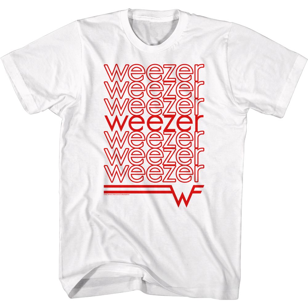 Weezer - Repeating Logo - Short Sleeve - Adult - T-Shirt
