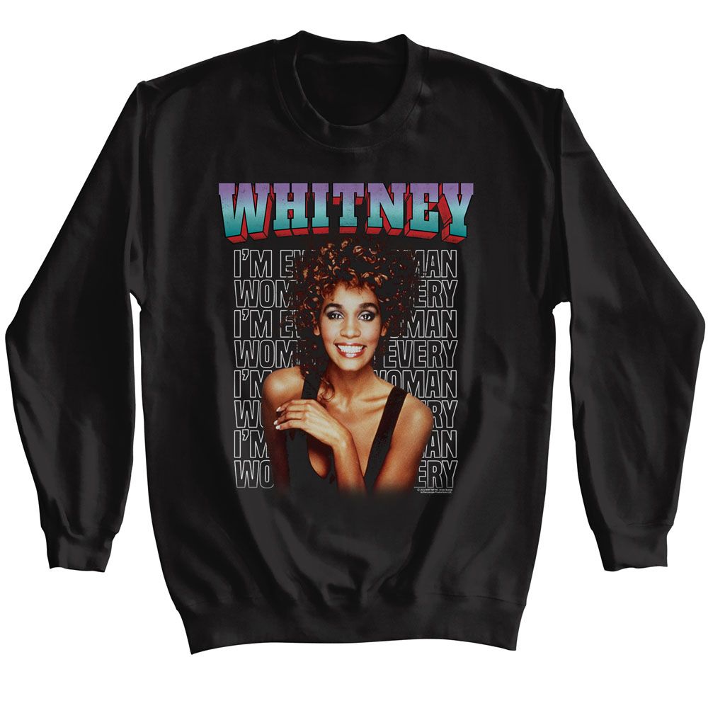 Whitney Houston - Every Woman Stacked - Long Sleeve - Adult - Sweatshirt