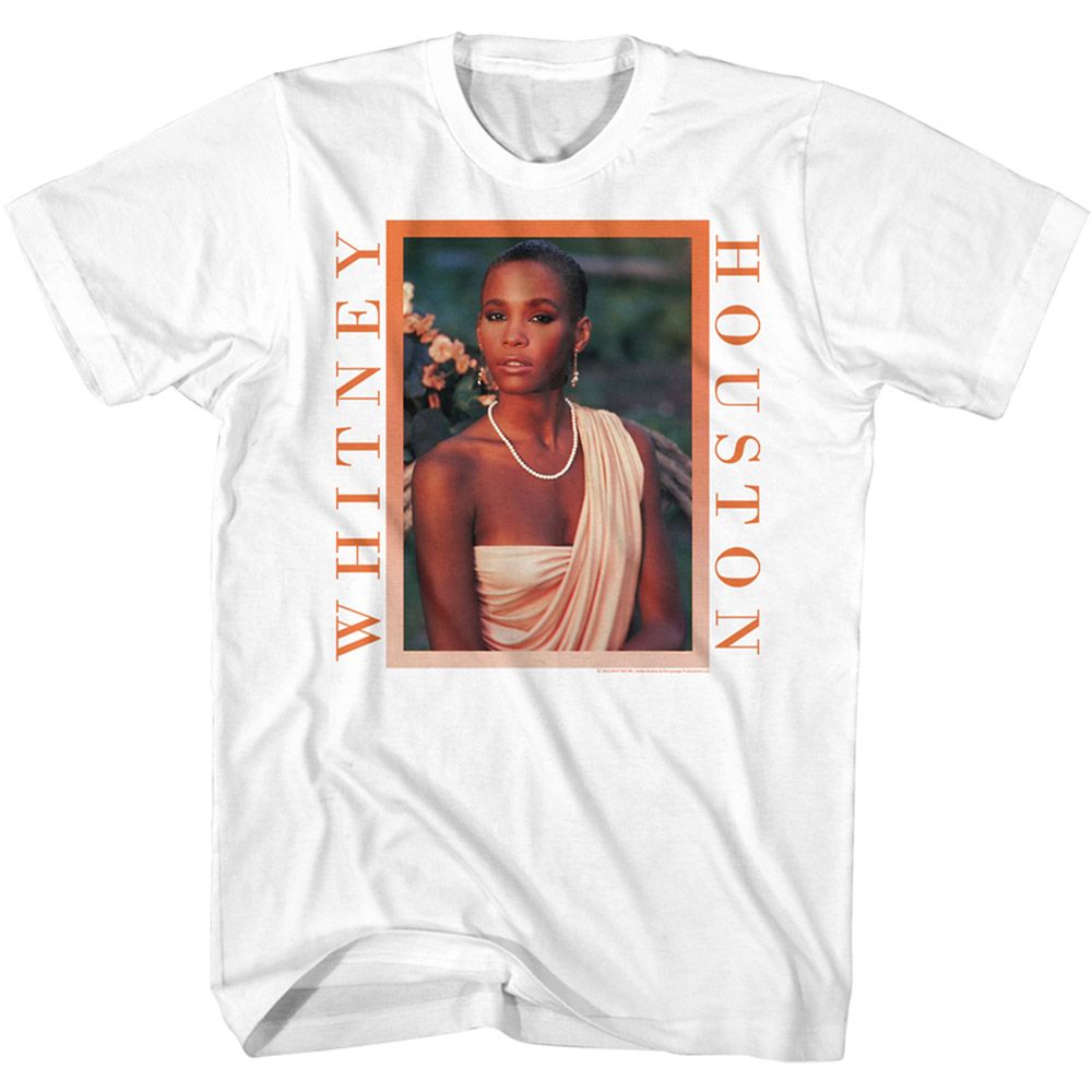 Whitney Houston - Peachy Border - Short Sleeve - Adult - T-Shirt
