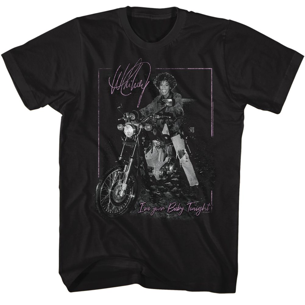 Whitney Houston - Motorcycle - Short Sleeve - Adult - T-Shirt