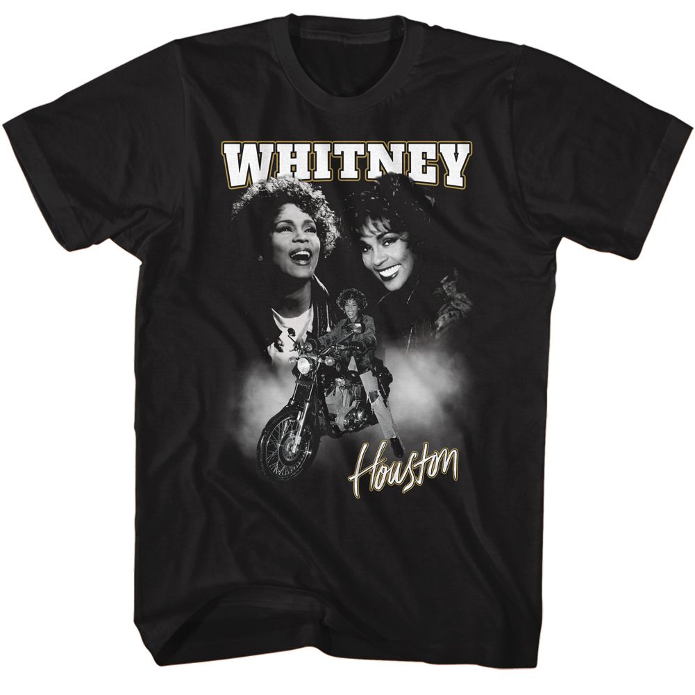 Whitney Houston - Motorcycle Collage - Short Sleeve - Adult - T-Shirt