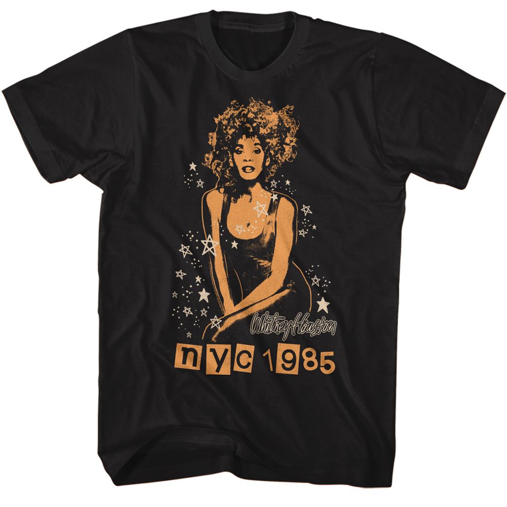 Whitney Houston - NYC 1985 Stars - Short Sleeve - Adult - T-Shirt