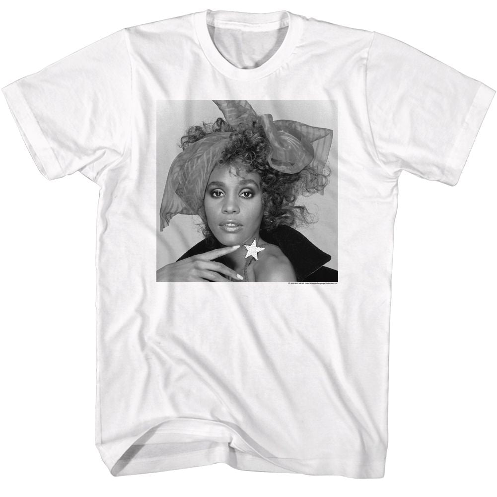 Whitney Houston - Black & White Bow - Short Sleeve - Adult - T-Shirt