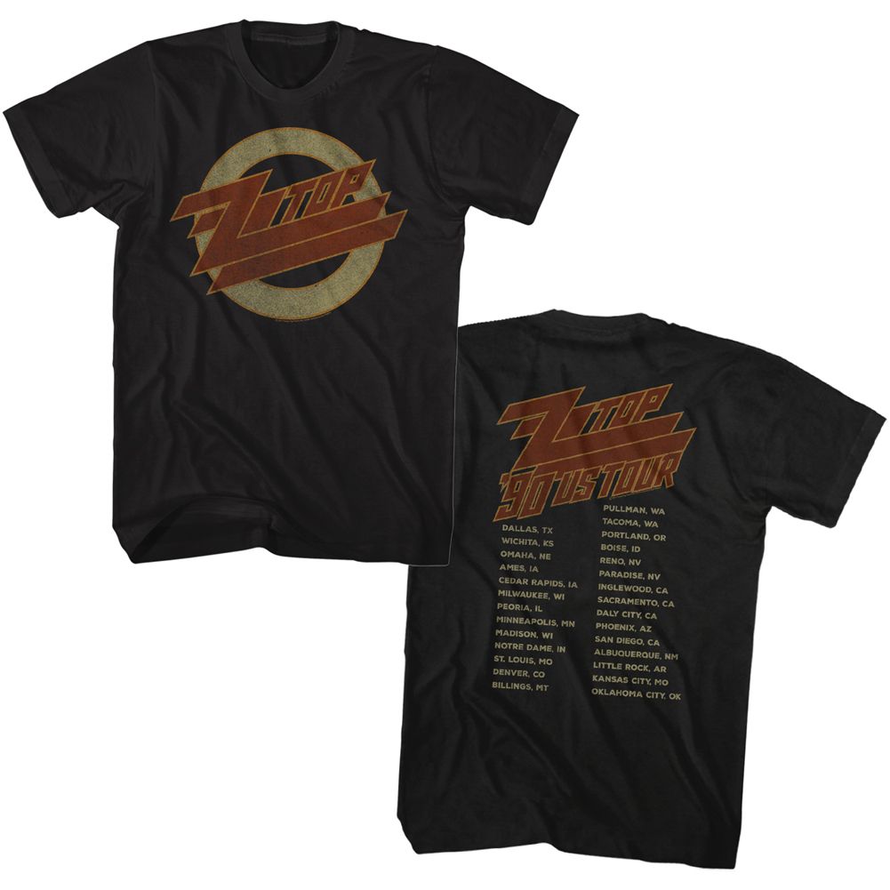 Zz Top - 1990 US Tour - Short Sleeve - Adult - T-Shirt
