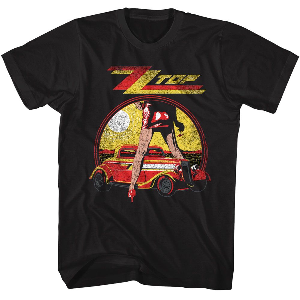 Zz Top - Legs - Black Front Print Short Sleeve Solid Adult T-Shirt
