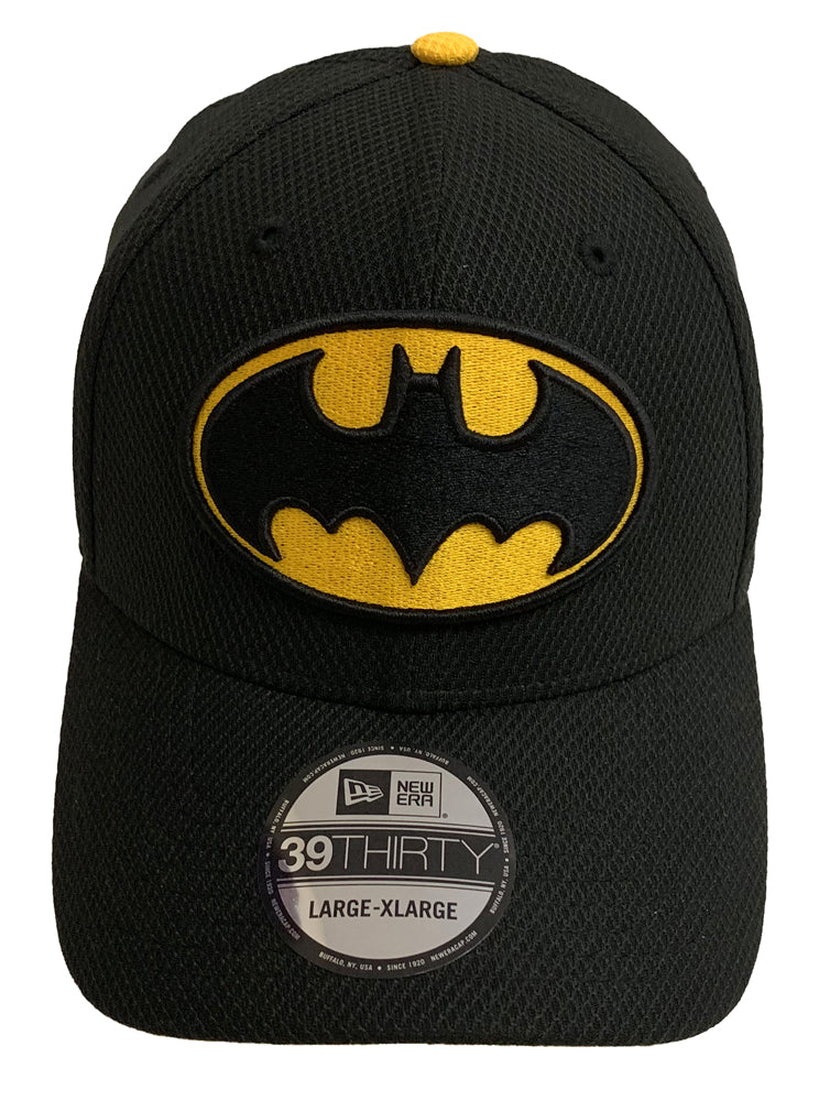 Batman Symbol Black Gold New Era 39Thirty Fitted Hat - Small/Medium