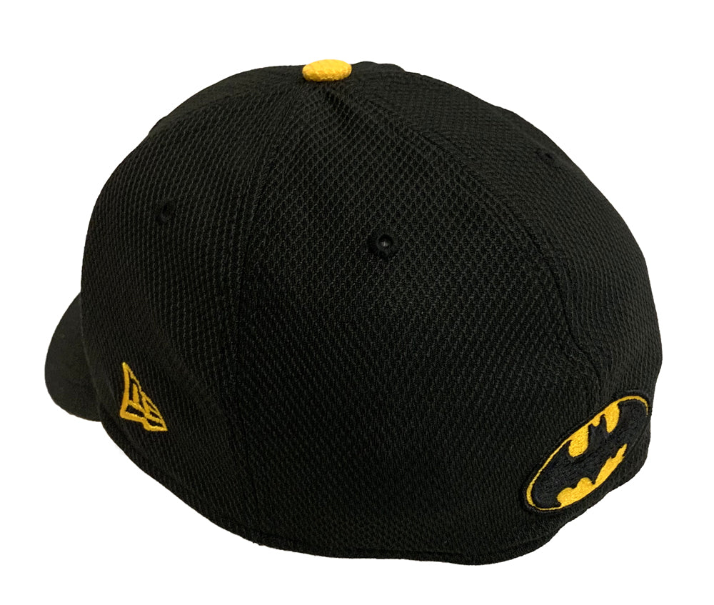 Batman Symbol Black Gold New Era 39Thirty Fitted Hat - Medium/Large