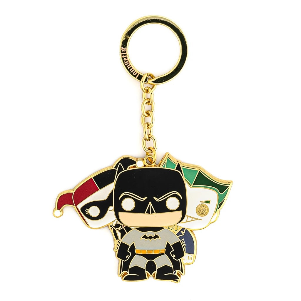 Batman with Joker & Harley Quinn Pop! by Loungefly Enamel Key Chain