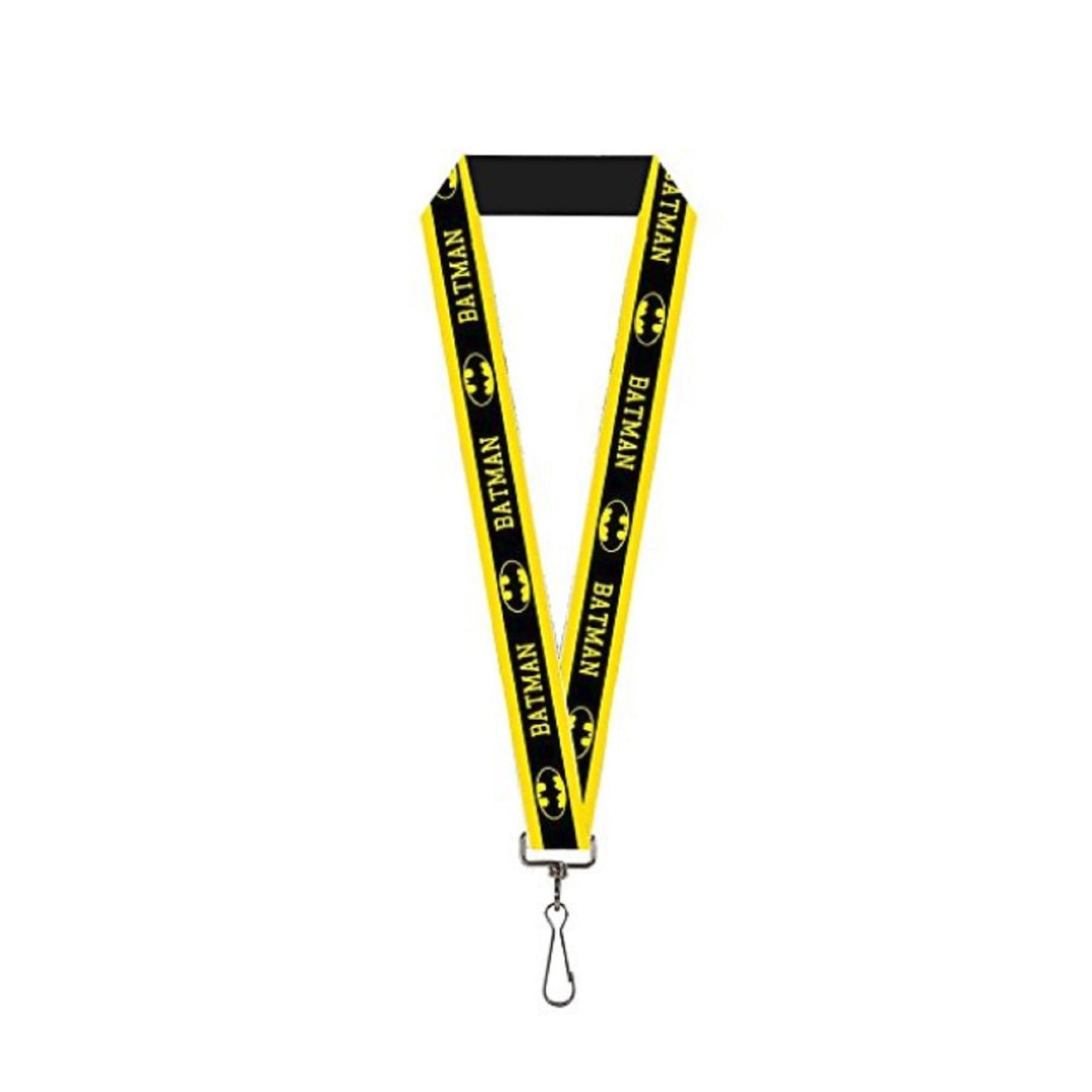 Batman Logo Stripe Yellow Black Lanyard Neck Strap ID Holder