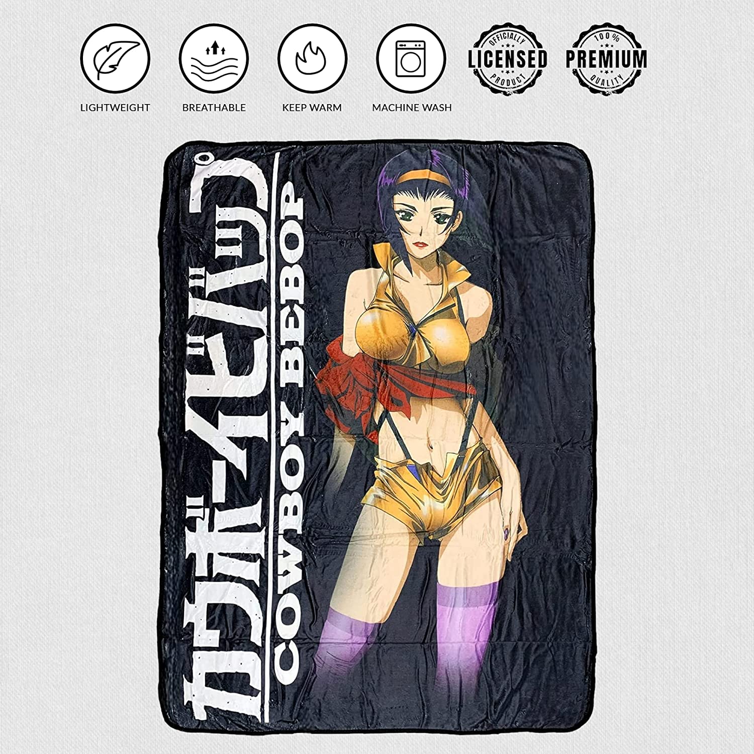 Cowboy Bebop Faye Valentine Standing Fleece Throw Soft Lightweight Blanket 45x60 Inches