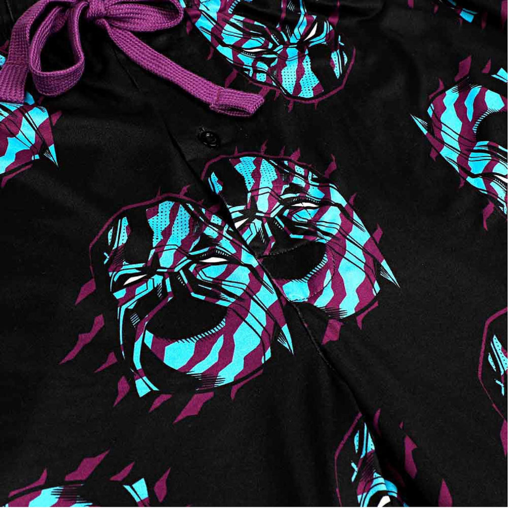 Black Panther Claw and Mask Symbol Marvel Adult Unisex Pajama Sleep Pants