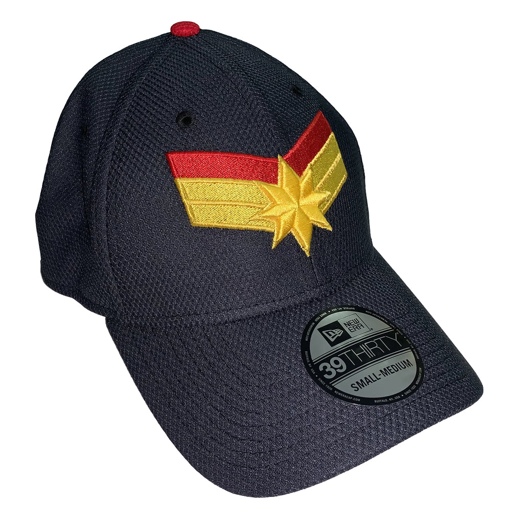 Captain Marvel Symbol New Era 39Thirty Fitted Hat Cap Medium/Large
