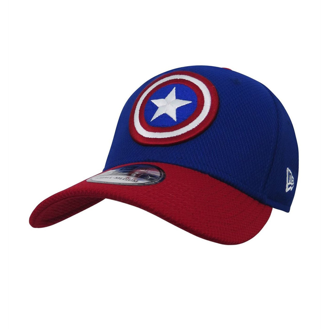 Captain America Red Blue New Era 39Thirty Fitted Hat Cap Medium/Large
