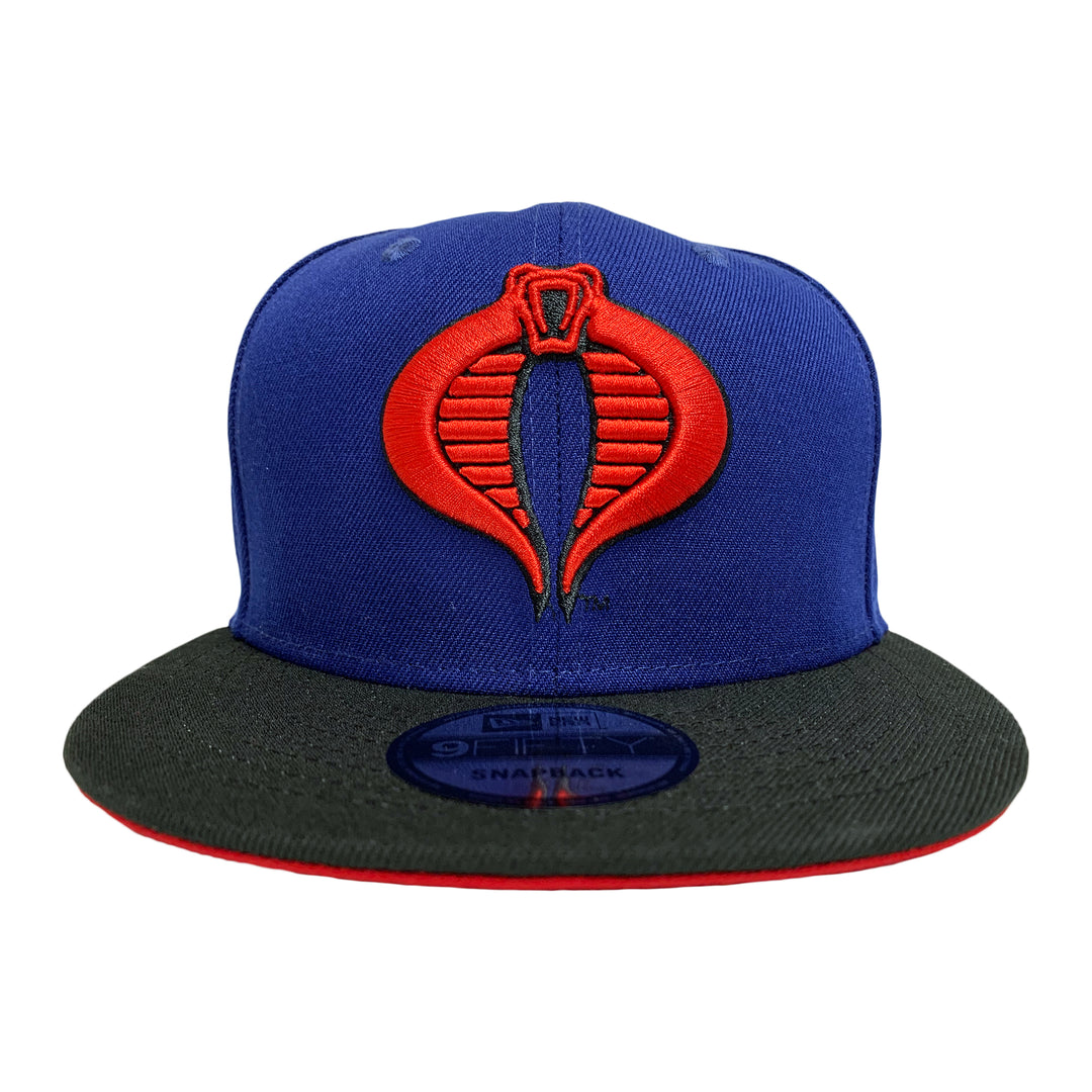 New Era 9FIFTY G.I. Joe Cobra Logo Snapback Hat Cap Royal Black Red