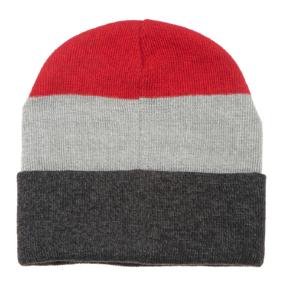 Dungeons and Dragons Game Red and Grey Striped Marled Knit Hat Beanie