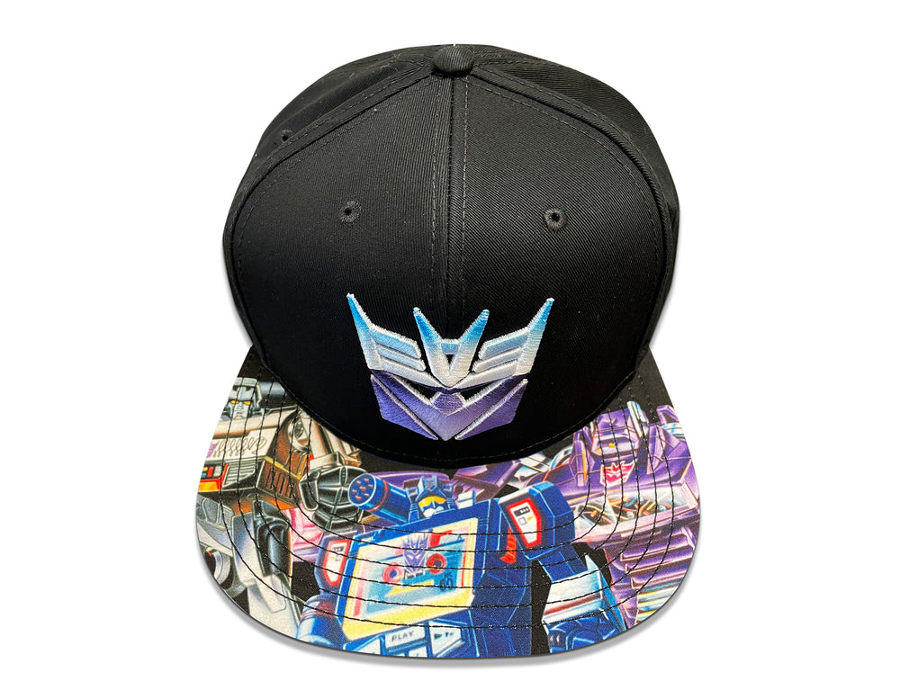 Transformers Decepticons Color Shield 80's Cartoon Black Snapback Cap Hat