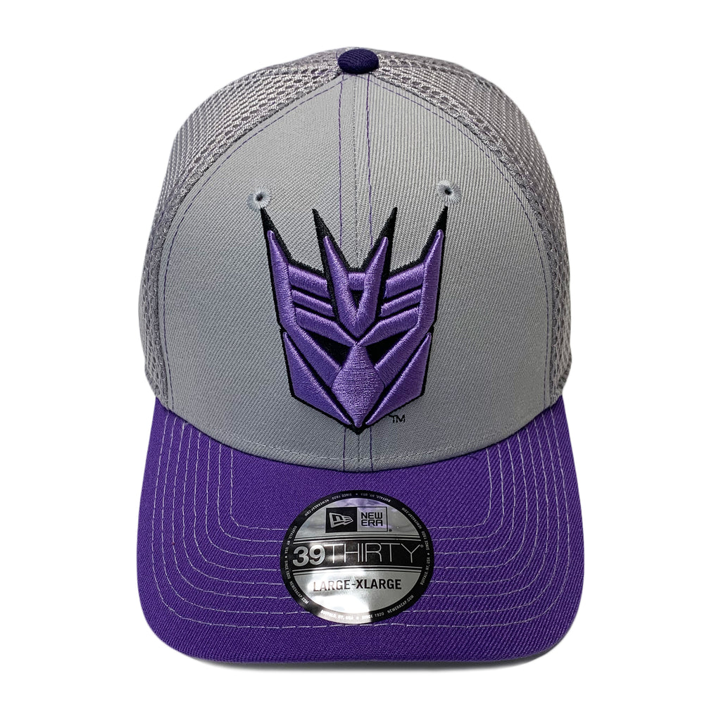 New Era 39THIRTY Transformers Decepticon Symbol Gray & Purple Fitted H ...