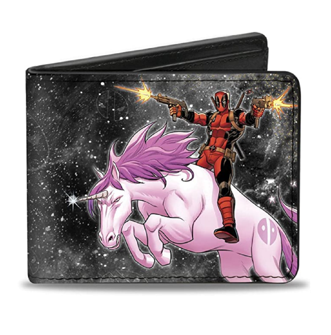 Deadpool Riding Unicorn Marvel Comics Bi-Fold Wallet