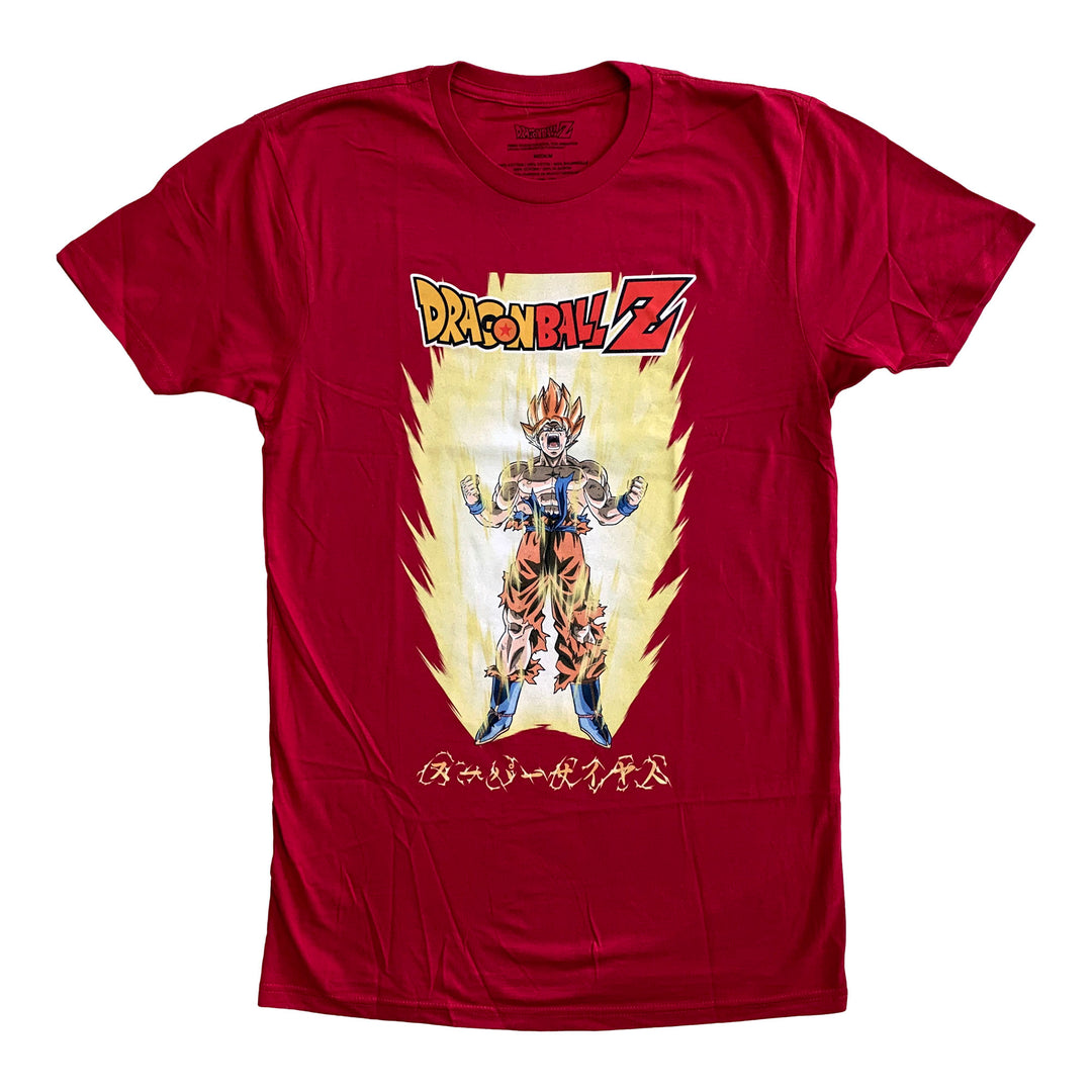 Dragon Ball Z Super Saiyan Goku Red Anime Adult T-Shirt