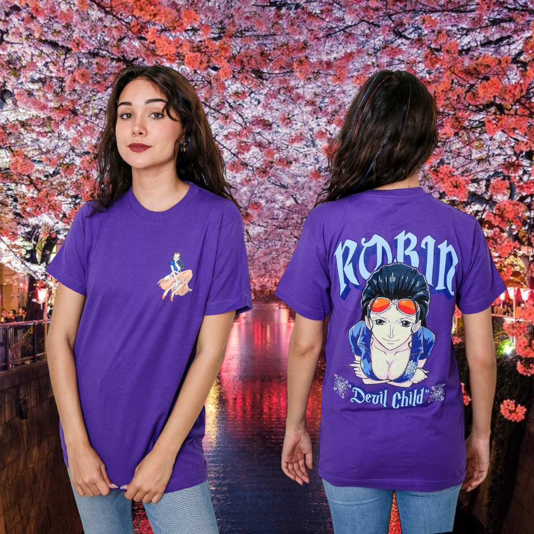 One Piece Robin Devil Child With Back Print Officially Licensed Adult T-Shirt