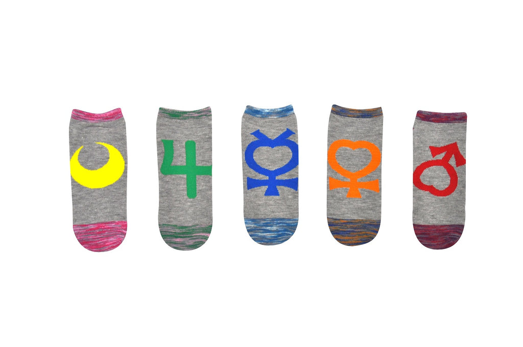 Sailor Moon Space Dye 5 Pack Socks Lowcut Socks - Fits Shoe Size 4-10