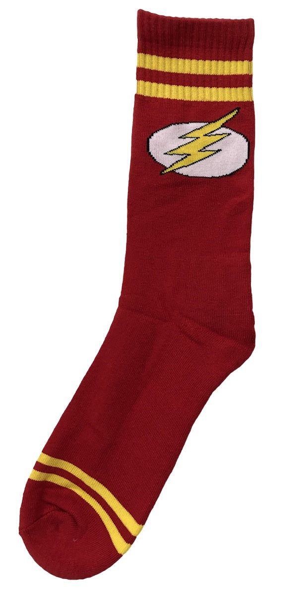DC Comics Flash Symbol Red Crew Socks