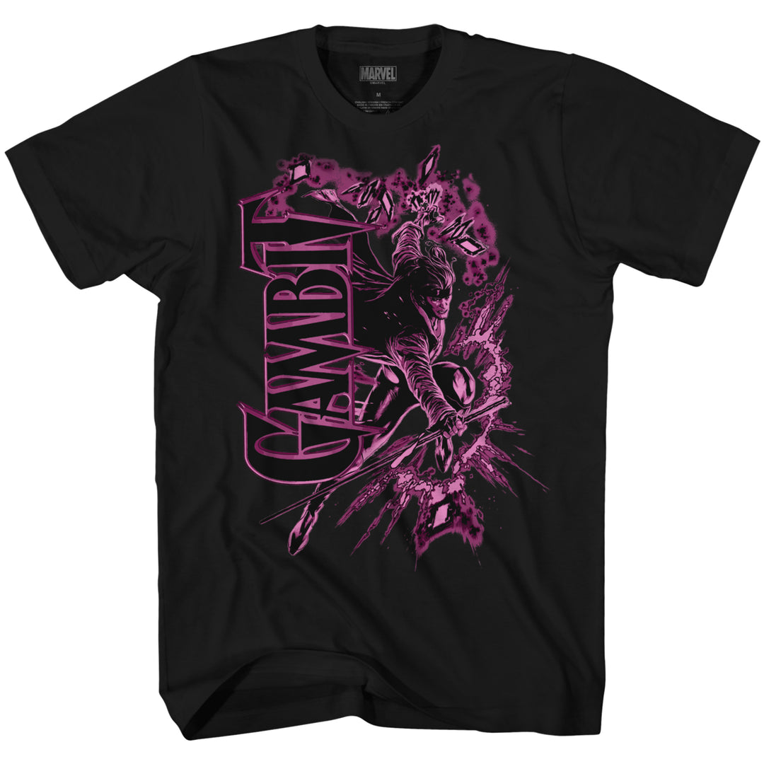 X-Men Gambit Glow Marvel Comics Adult T-Shirt