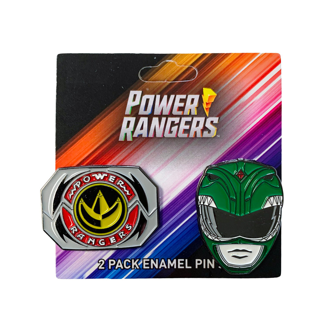 Power Rangers Green Ranger Mask and Emblem 2 Pack Enamel Pin Set