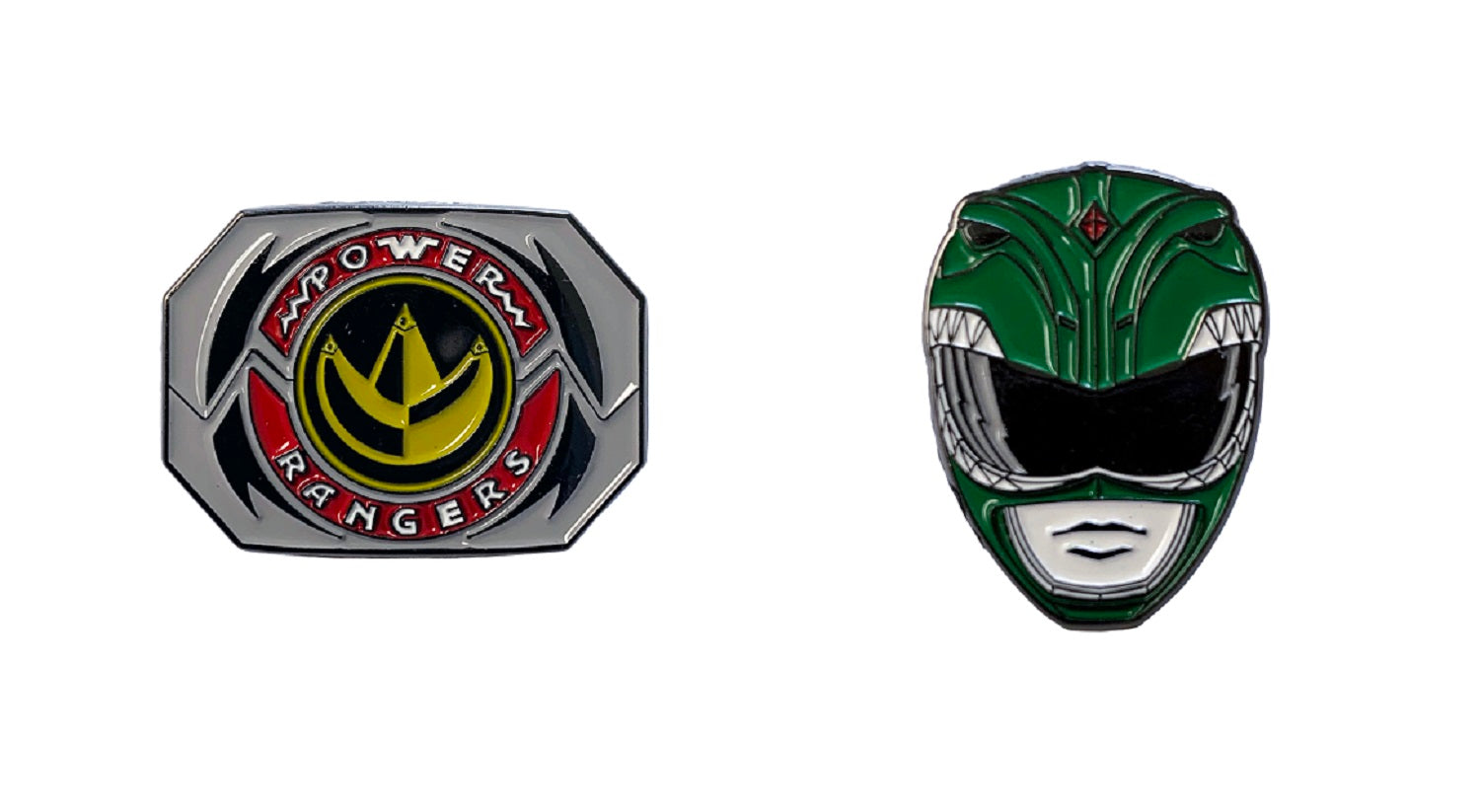 Power Rangers Green Ranger Mask and Emblem 2 Pack Enamel Pin Set ...