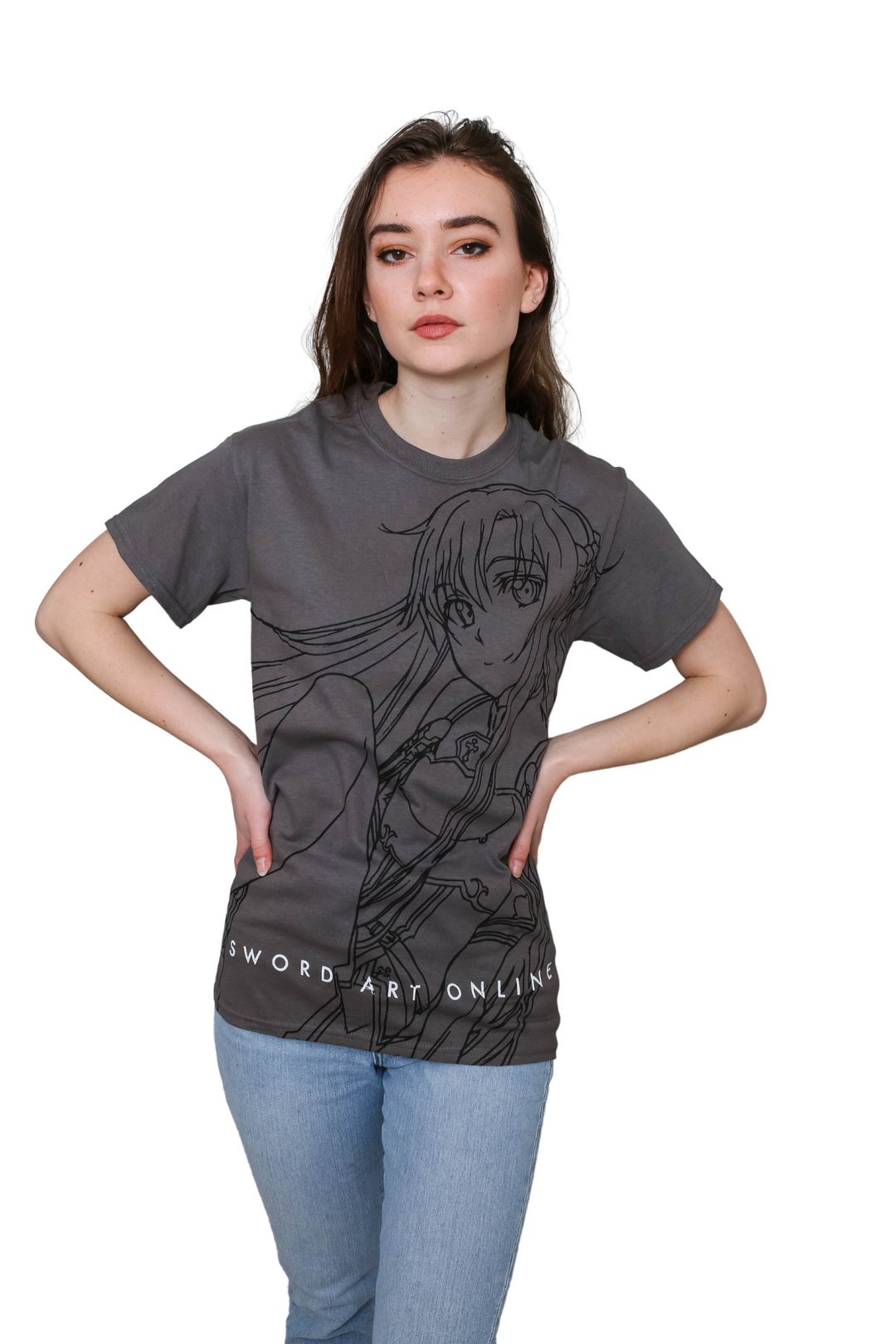 Sword Art Online - Asuna Sitting Line Art Adult T-Shirt