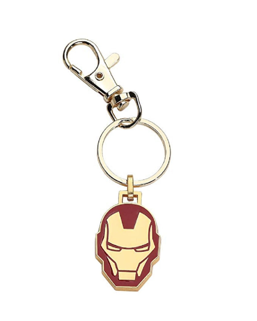 Marvel Metal Iron Man Head Gold Plated Stainless Steel KeyChain