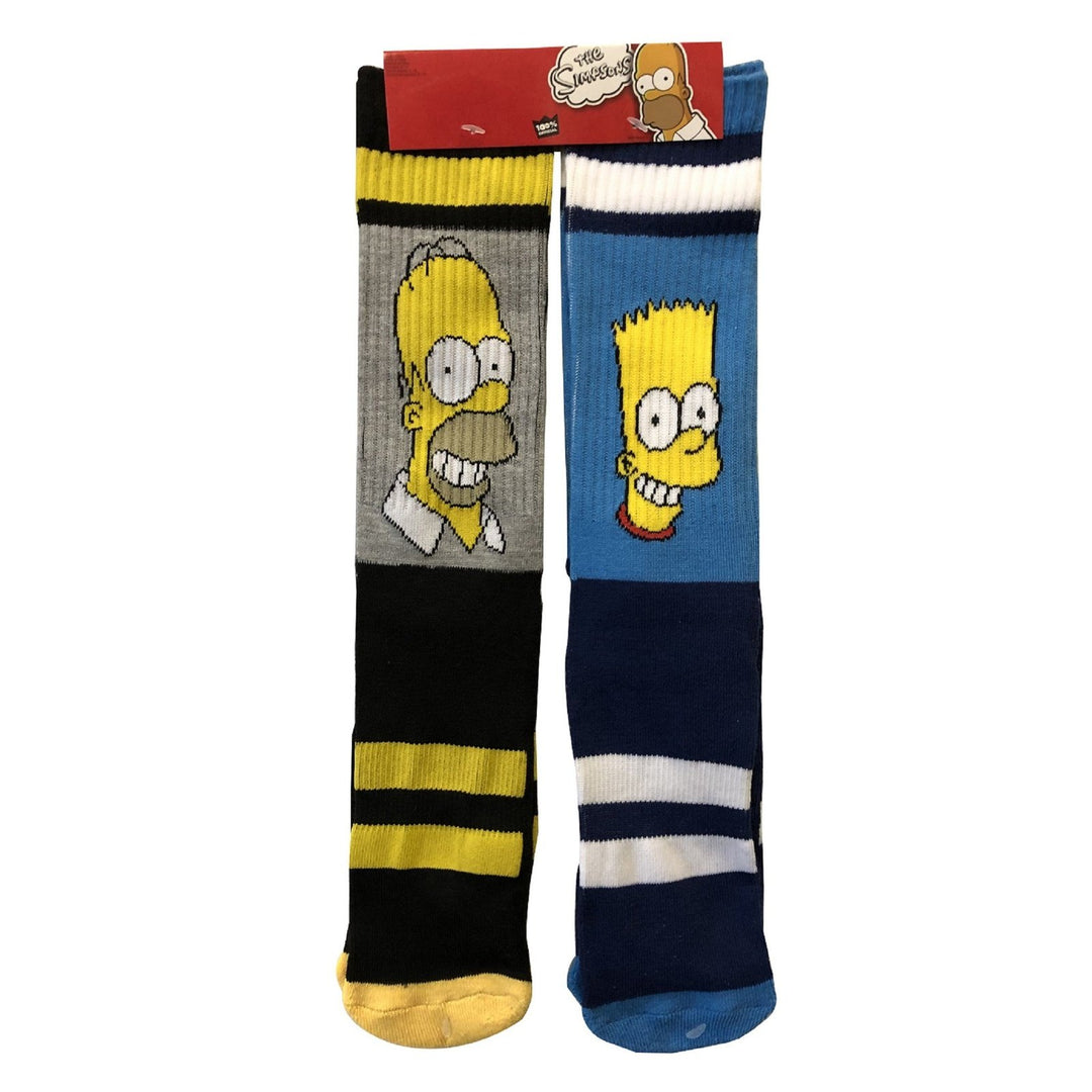 The Simpsons Bart And Homer 2-Pack Athletic Crew Socks