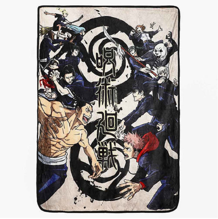 Jujutsu Kaisen Key Art Anime Comfy Fleece Throw Blanket 45in. By 60in.