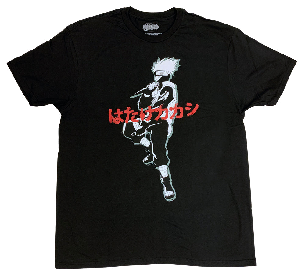 Naruto Shippuden Kakashi Kanji Adult T Shirt