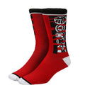 Marvel Comic Book Logo Superheroes Black And Red Crew Socks