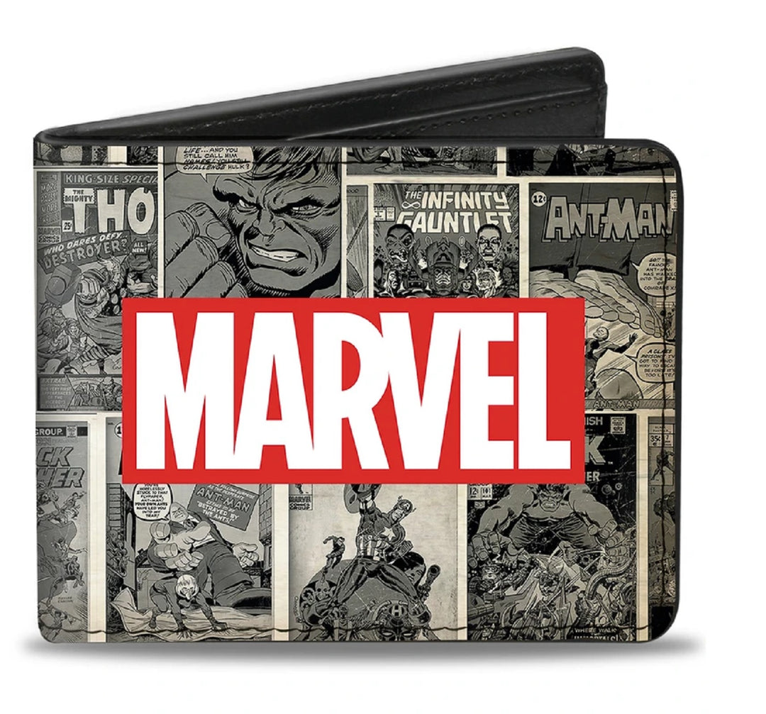 Marvel Logo With Retro Covers Bi-fold Wallet