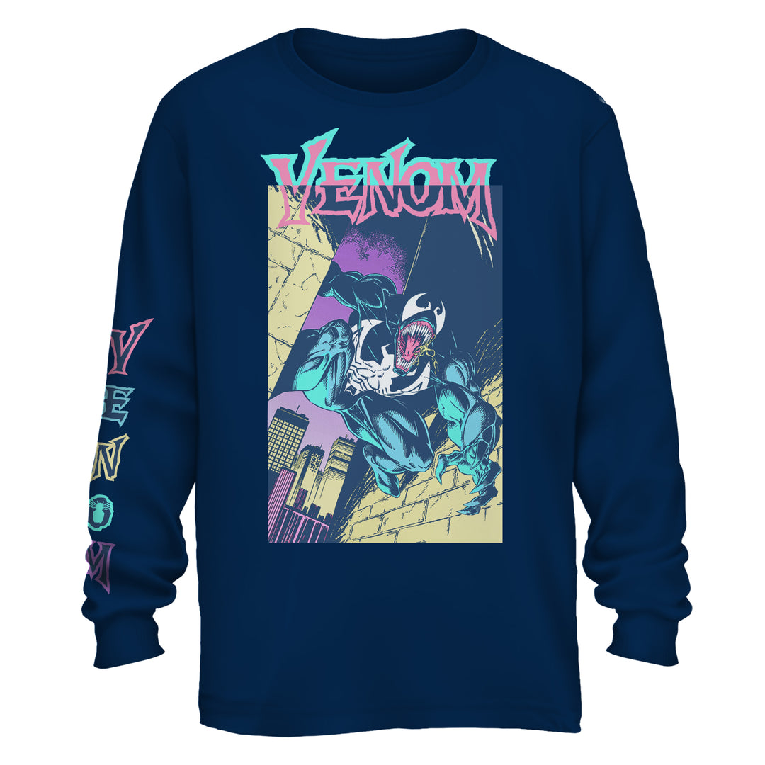 Venom Brite Box 90'S Marvel Comics Adult Long Sleeve T Shirt
