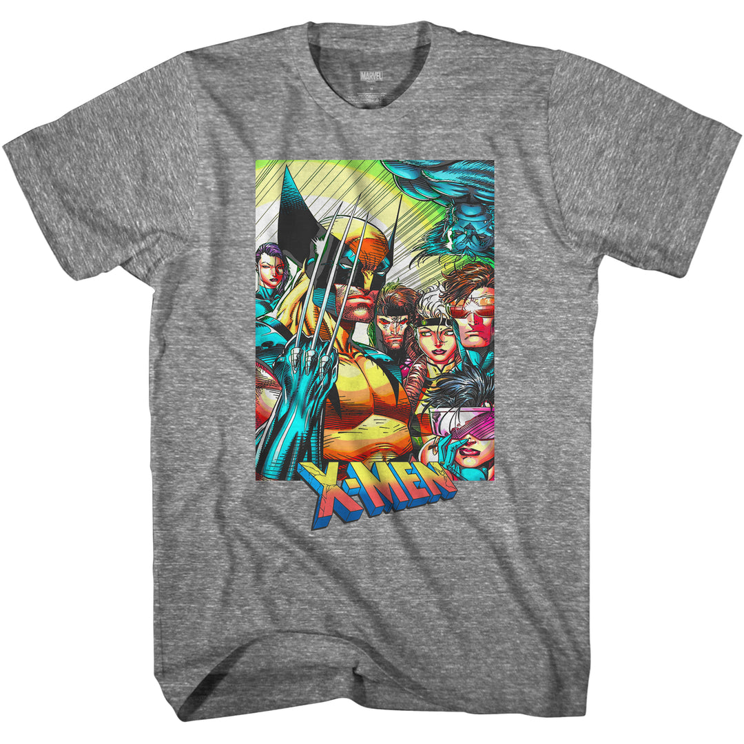 Marvel X-Men 90's Team Portrait Wolverine Gambit Rogue Cyclopes Men's T-Shirt
