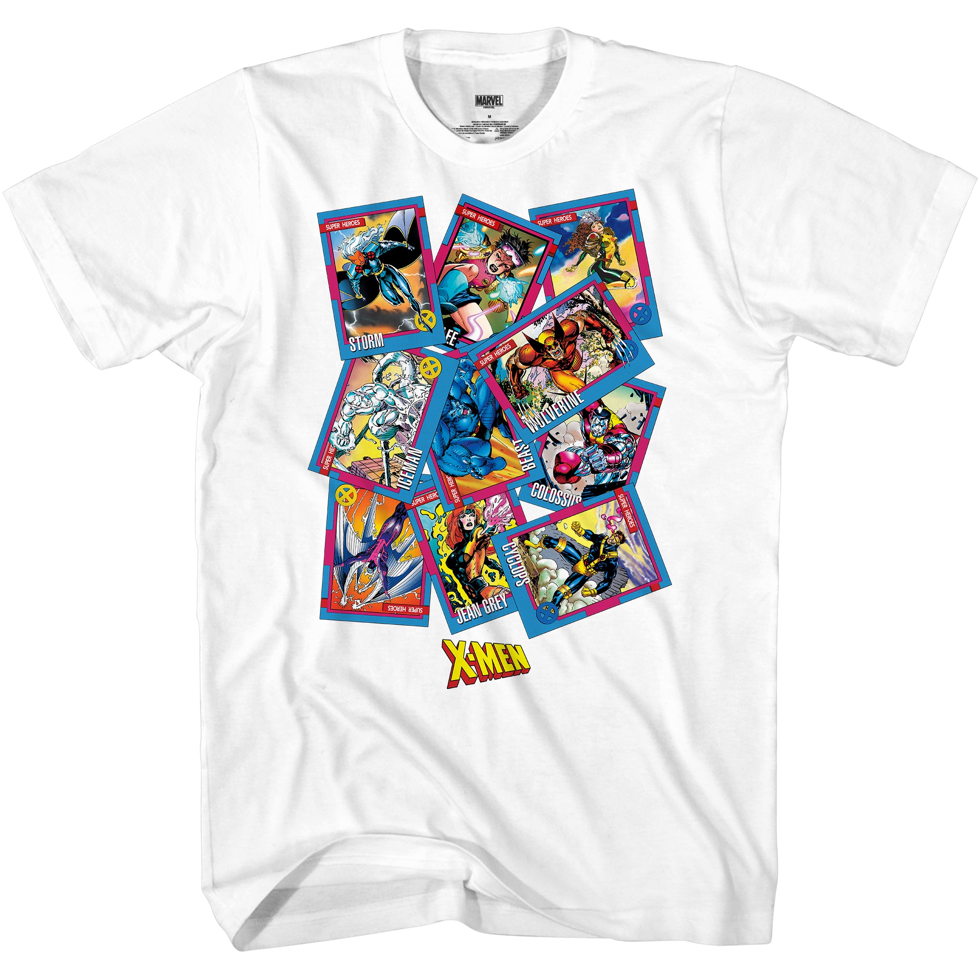 X-Men 90's Trading Cards Collection by Jim Lee Marvel Comics Adult T-Shirt