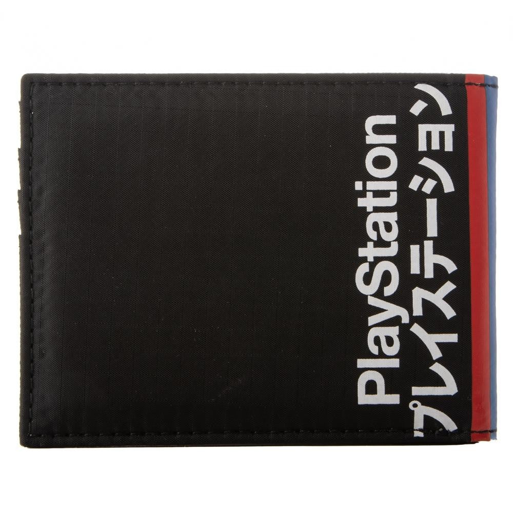 Playstation Symbol With Kanji Gamer Rubber Patch Bifold Wallet