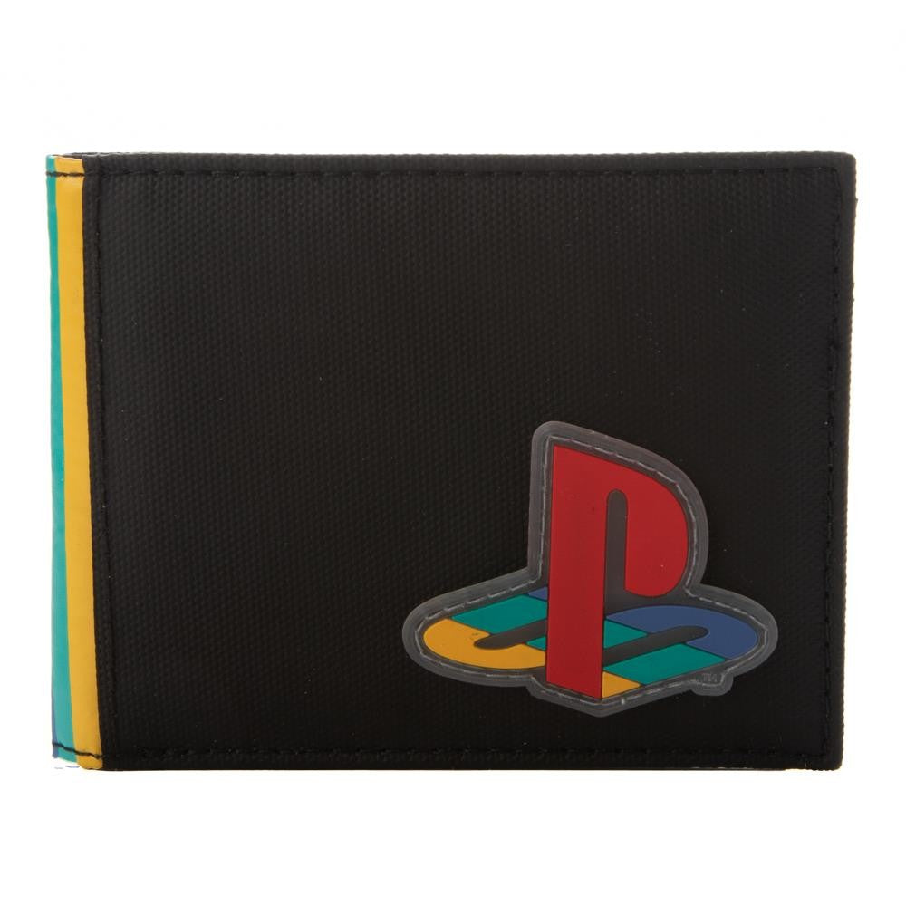 Playstation Symbol With Kanji Gamer Rubber Patch Bifold Wallet