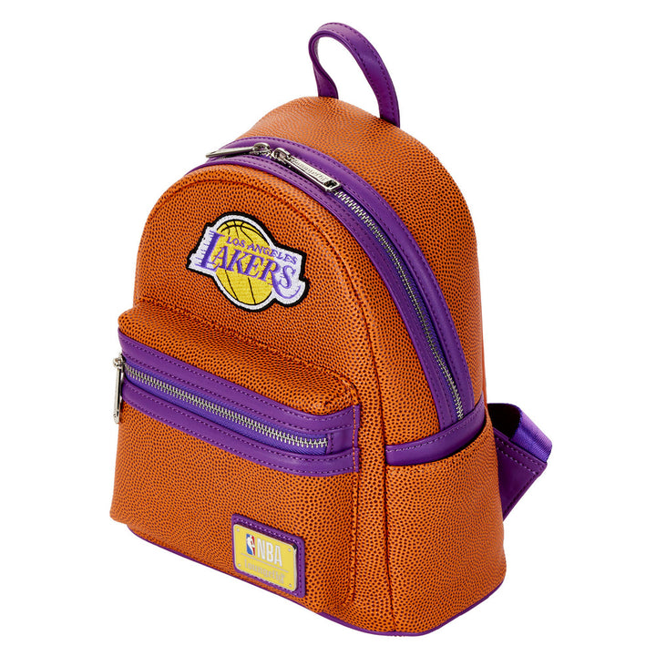 NBA Los Angeles Lakers Basketball Logo Mini Backpack Double Strap Shoulder Bag Purse