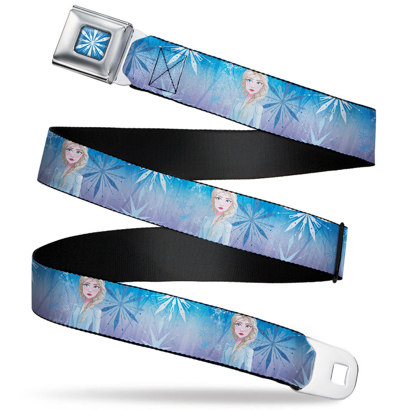 Frozen 2 Mythical Elsa Pose Snowflakes Blues Purples Seatbelt Belt